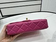 Chanel Patent Leather Shell Bag Dark Pink 22x17×6cm - 4