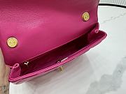 Chanel Patent Leather Shell Bag Dark Pink 22x17×6cm - 3