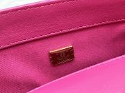 Chanel Patent Leather Shell Bag Dark Pink 22x17×6cm - 2