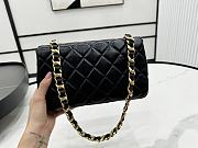 Chanel Patent Leather Shell Bag Black 22x17×6cm - 6