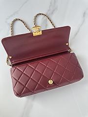 Chanel Lambskin Hardware Wine Red 28cmX12cmX6cm - 2