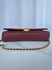 Chanel Lambskin Hardware Wine Red 28cmX12cmX6cm - 3