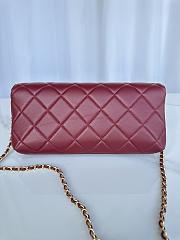 Chanel Lambskin Hardware Wine Red 28cmX12cmX6cm - 5