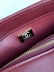 Chanel Lambskin Hardware Wine Red 28cmX12cmX6cm - 4