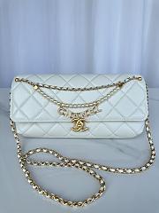 Chanel Lambskin Hardware White 28cmX12cmX6cm - 1