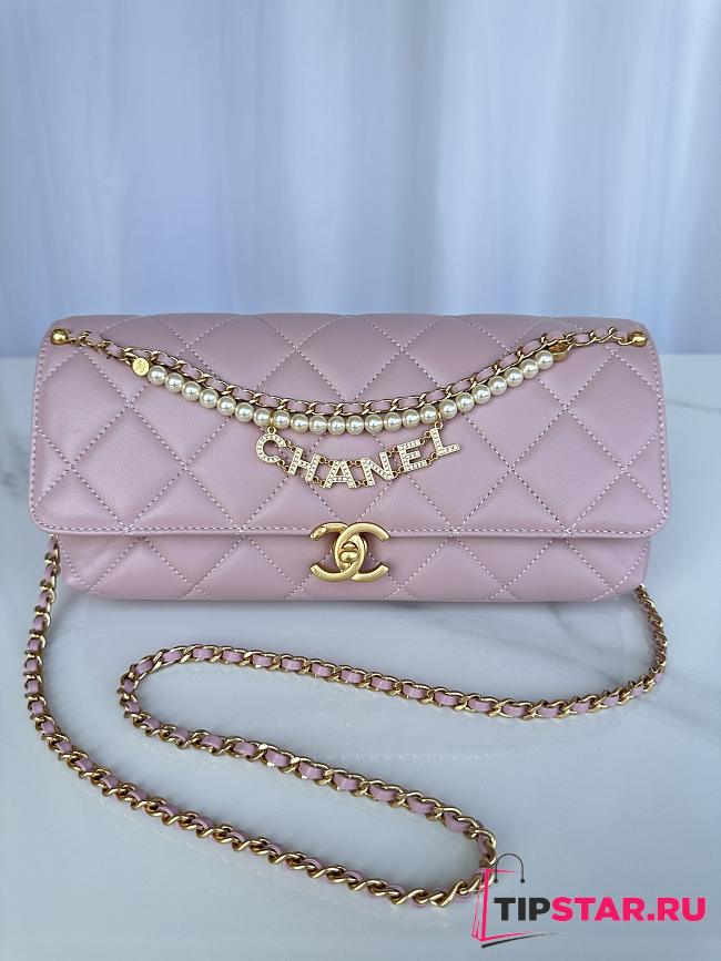 Chanel Lambskin Hardware Light Pink 28cmX12cmX6cm - 1