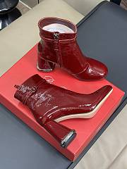 RVIViv' Podium patent leather ankle wine red boots  - 4