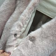 V-neck collar splicing fox fur mink pink jacket  - 5