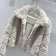 Small Lapel Mink White Jacket - 3