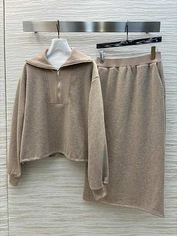 Casual lazy suit Stand collar half zipper sweater 