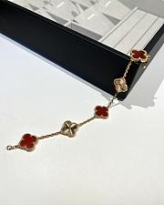 VCA laser carved five-flower bracelet red gold - 6