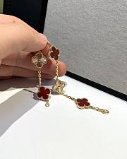 VCA laser carved five-flower bracelet red gold - 4