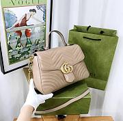 Gucci Matelasse Marmont Top Handle Beige Bag 27x18.5x10.5cm - 5