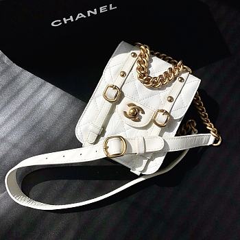 Chanel Mini Vertical Flap White Bag 17X14X7CM