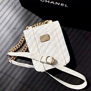 Chanel Mini Vertical Flap White Bag 17X14X7CM - 2