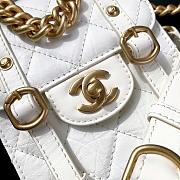 Chanel Mini Vertical Flap White Bag 17X14X7CM - 3