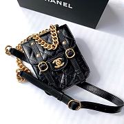 Chanel Mini Vertical Flap Black Bag 17X14X7CM - 1