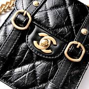 Chanel Mini Vertical Flap Black Bag 17X14X7CM - 3