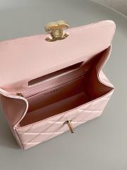 Chanel Light Pink Handle Bag 19×8×12cm  - 5