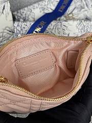 Dior Lambskin zipper coin purse light pink key bag 14.5*7.6cm - 2