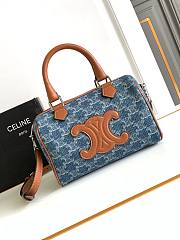 Celine Denim Fabric and Cowhide Leather Boston Bag 19.5 x 14 x 7 cm - 1