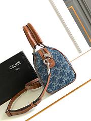 Celine Denim Fabric and Cowhide Leather Boston Bag 19.5 x 14 x 7 cm - 4