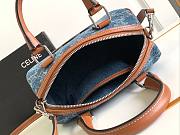 Celine Denim Fabric and Cowhide Leather Boston Bag 19.5 x 14 x 7 cm - 3