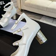 Chanel 24/A metal heel Mary Jane white shoes - 5