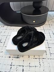 Celine Baotou Wool Black Slippers - 3