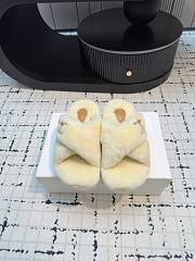 Celine Baotou Wool Beige Slippers - 5