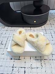 Celine Baotou Wool Beige Slippers - 4