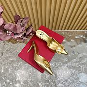 Valentino Tianlun diamond buckle patent leather high heel gold sandal  - 3