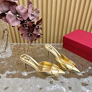 Valentino Tianlun diamond buckle patent leather high heel gold sandal  - 2