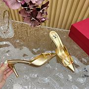 Valentino Tianlun diamond buckle patent leather high heel gold sandal  - 4