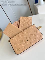 LV M64064 Light Yellow Embossed Pochette Félicie Chain Bag 21 x 12 x 3 cm - 6