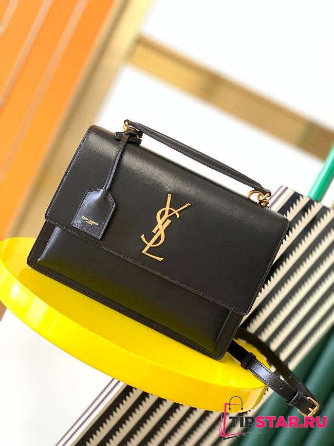 YSL New Sunset Medium Black Bag 25x18x5cm  - 1