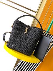 YSL Woven Bucket Black Bag 25x20x16CM - 1