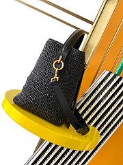 YSL Woven Bucket Black Bag 25x20x16CM - 3