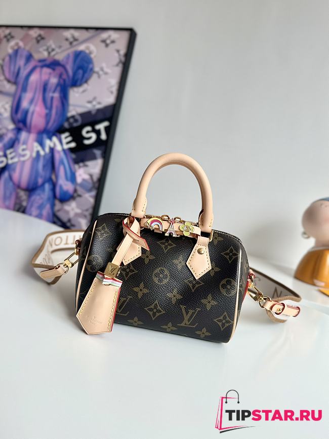 LV M46970 SPEEDY 18 LV&I MONOGRAM CANVAS BAG 18.5×12.5×10.5cm - 1