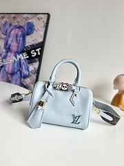 LV M24605 Speedy 18 LV&I Blue Cow Leather Handbag 18.5×12.5×10.5cm - 1