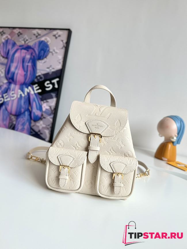 LV M47106 Backup Backpack Beige 22×20×14cm - 1