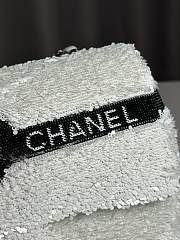 CHANEL SEQUINS RIBBON WHITE FLAP BAG 21CM - 5