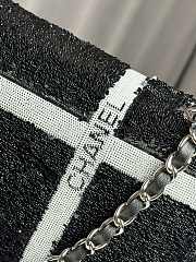 CHANEL SEQUINS RIBBON FLAP BLACK BAG 21CM - 2