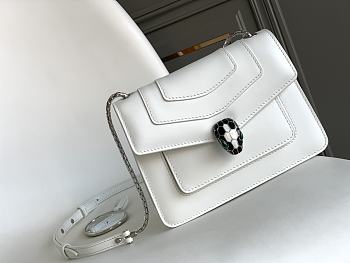 BVLGARI Serpenti White Handbag 20*14*4.5Cm