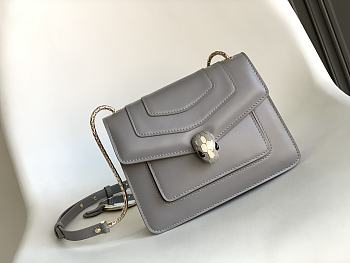 BVLGARI Serpenti Grey Handbag 20*14*4.5Cm