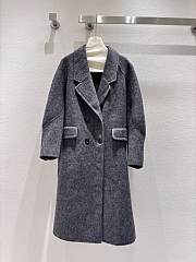 New style lapel wool grey coat - 1