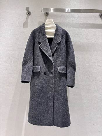 New style lapel wool grey coat