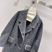 New style lapel wool grey coat - 2