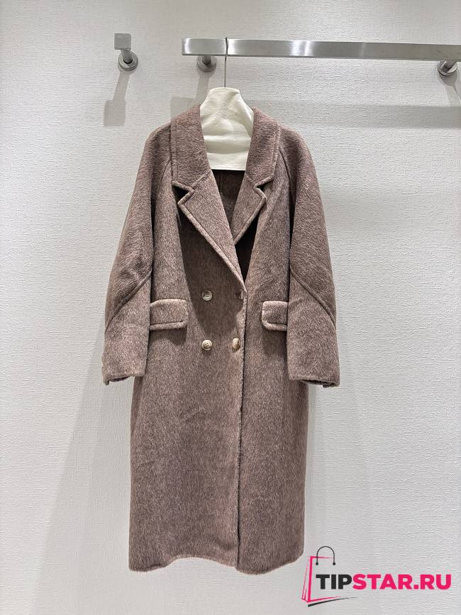  New style lapel wool light brown coat - 1