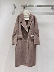  New style lapel wool light brown coat - 1